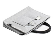 Multiple Compartments Felt Notebook Bag With PU Handle And Pockets In 4 Sizes