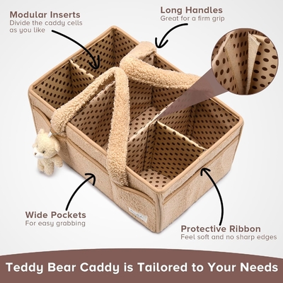 Plush Sherpa Exterior Cozy and Functional Baby Changing Basket Perfect for Gifting to New Moms