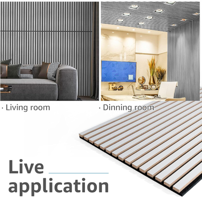 Silver 3D Fluted Sound Absorbing Panel With Wood Finish Wood Slat Acoustic Panels