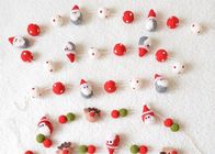 Christmas Santa Wool Felt Balls Eco Friendly Materials With White Cotton Rope
