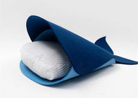 Handwash Folding Blue Shark Stocked Felt Cat Bed